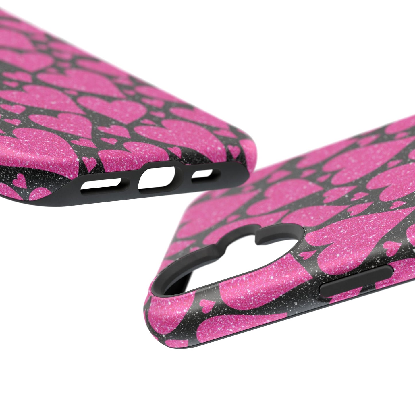 Glitter Hearts MagSafe iPhone Case - BOGO Cases