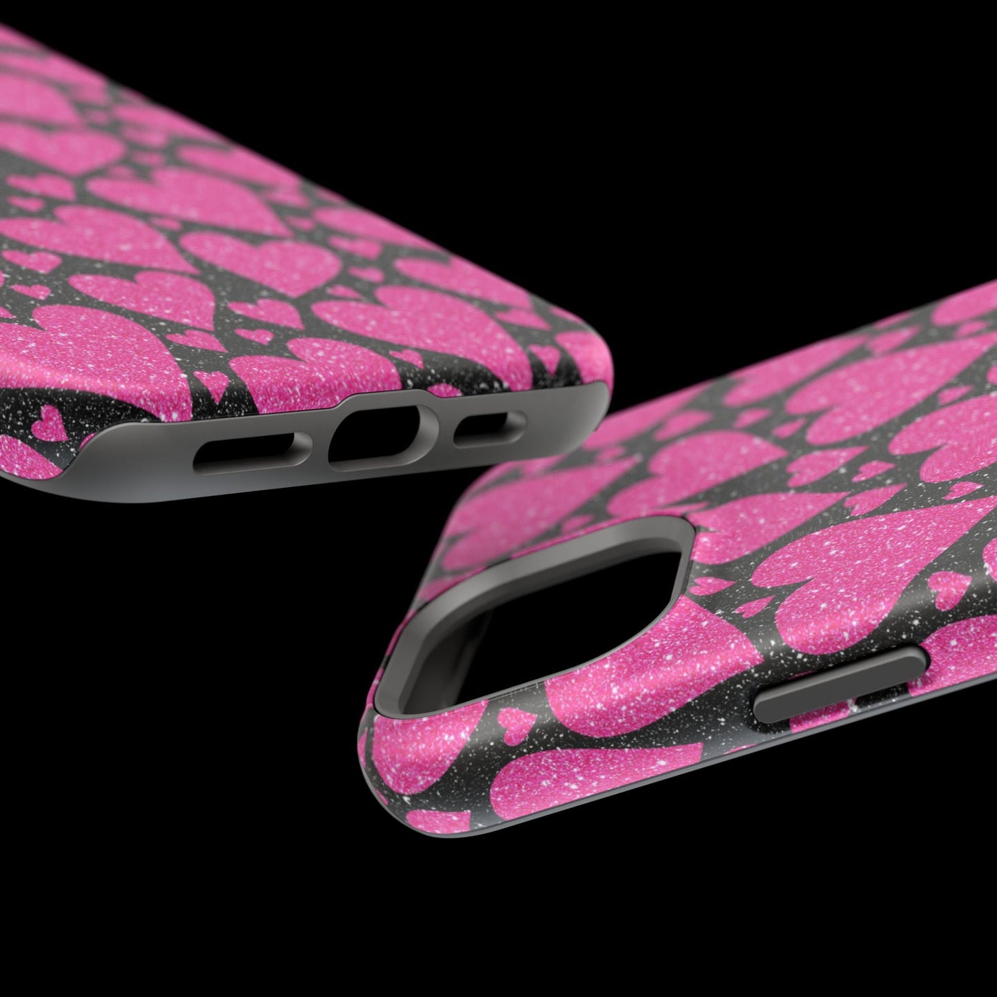 Glitter Hearts MagSafe iPhone Case - BOGO Cases