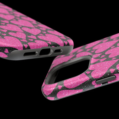 Glitter Hearts MagSafe iPhone Case - BOGO Cases