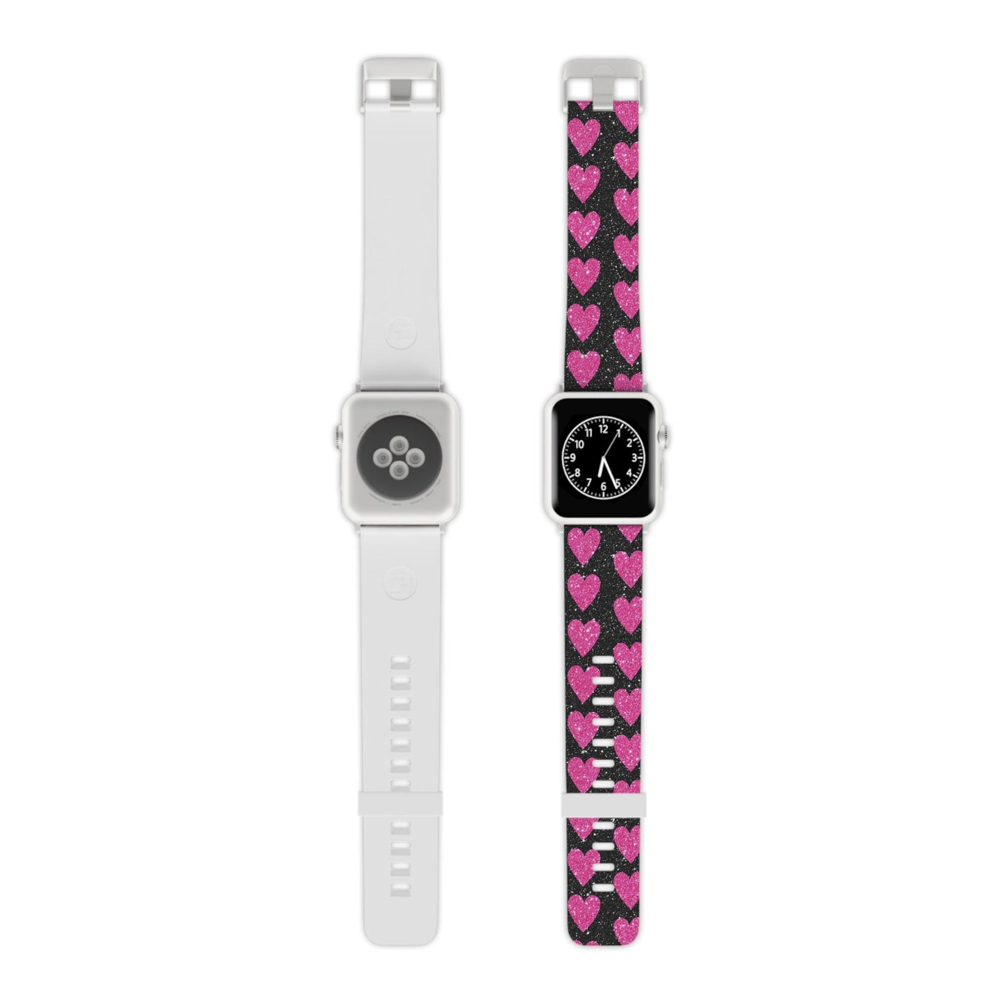 Glitter Pink Hearts Apple Watch Band - BOGO Cases