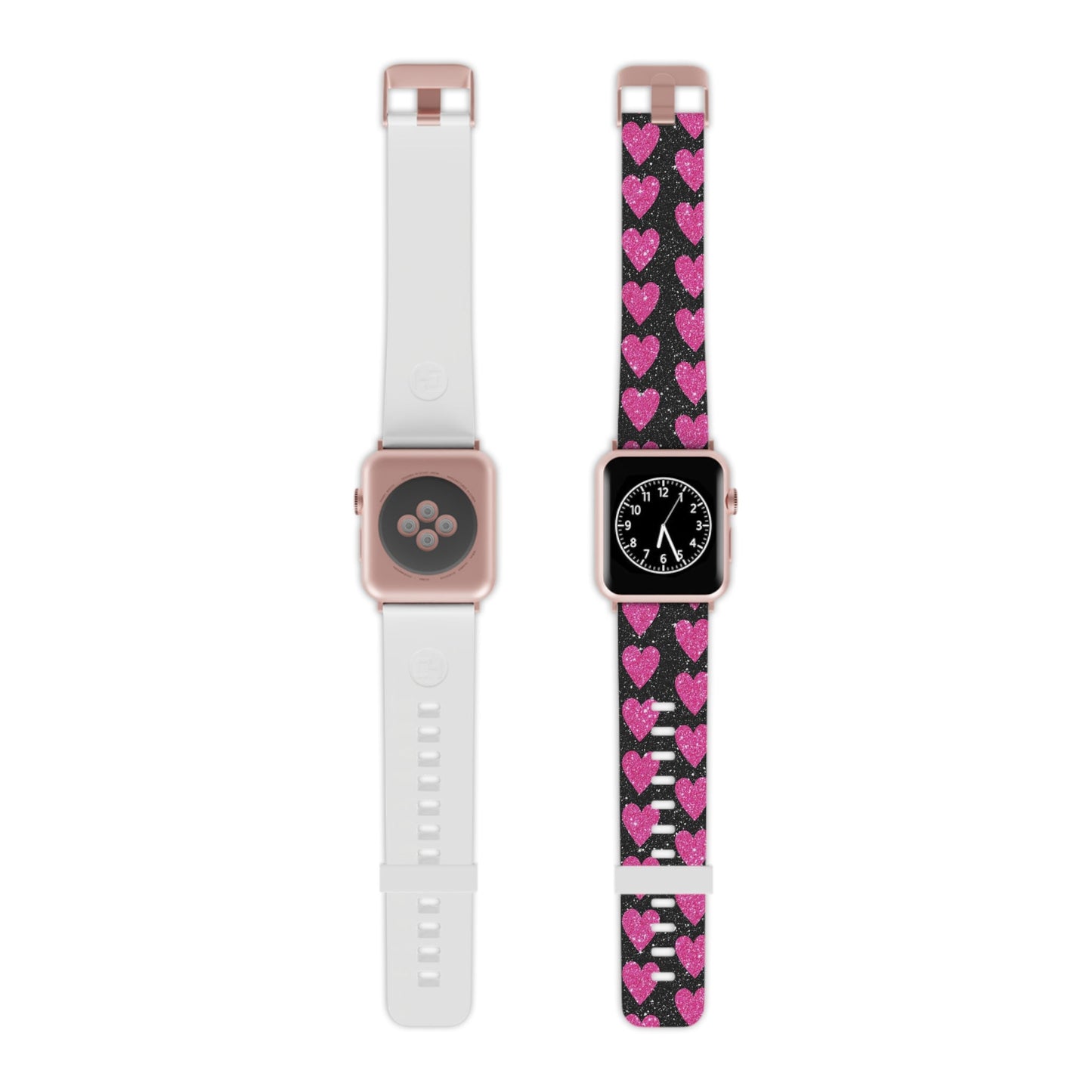 Glitter Pink Hearts Apple Watch Band - BOGO Cases