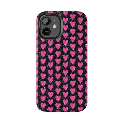 Glitter Pink Hearts iPhone Case - BOGO Cases