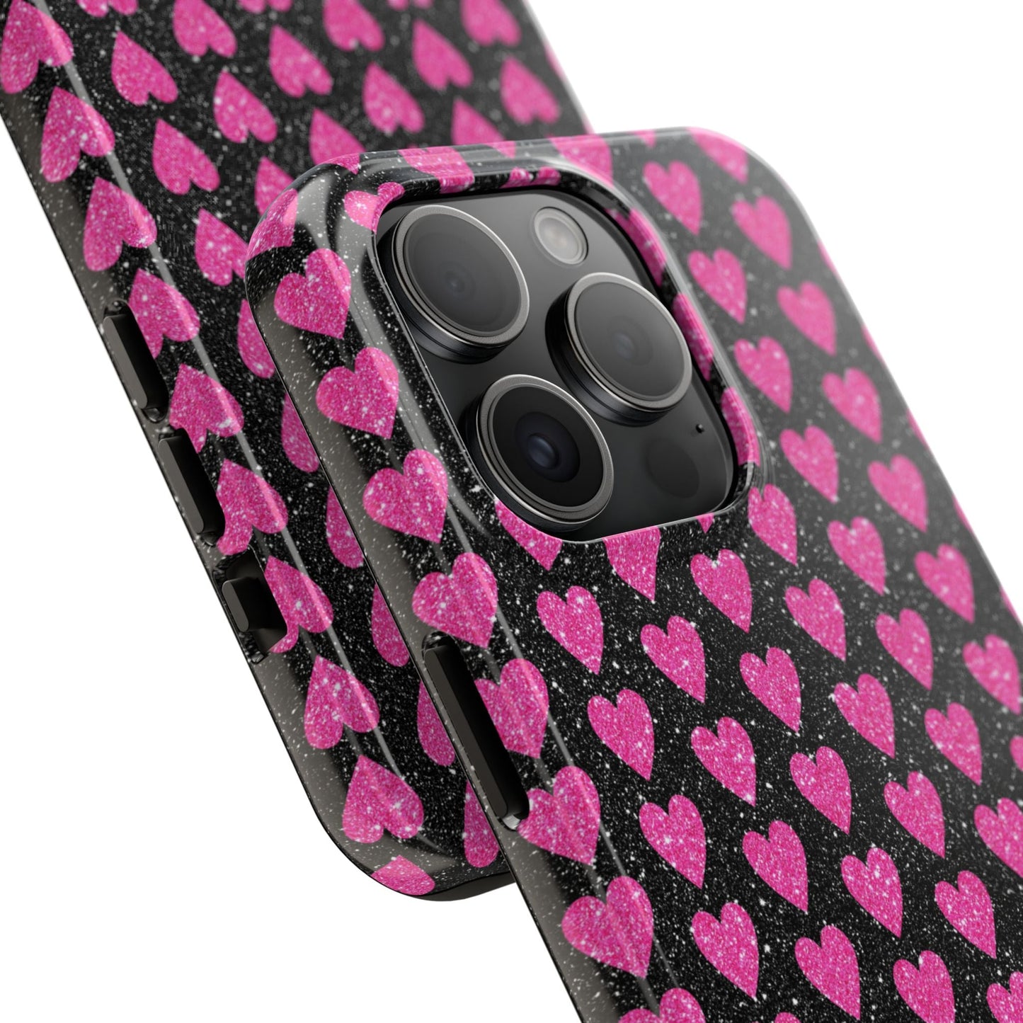 Glitter Pink Hearts iPhone Case - BOGO Cases