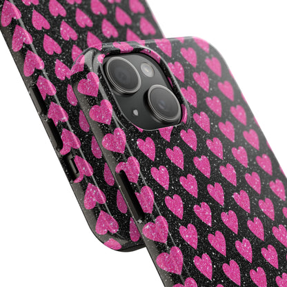 Glitter Pink Hearts iPhone Case - BOGO Cases