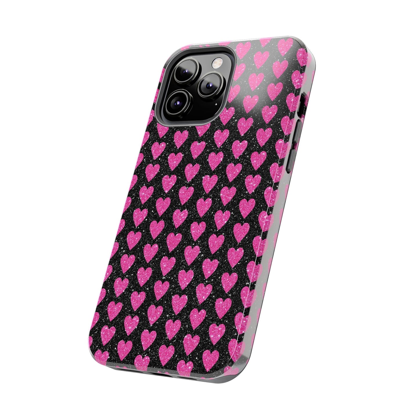 Glitter Pink Hearts iPhone Case - BOGO Cases
