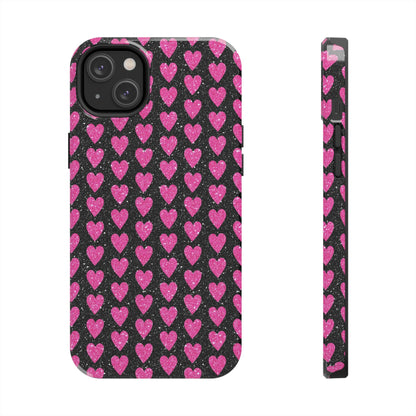 Glitter Pink Hearts iPhone Case - BOGO Cases
