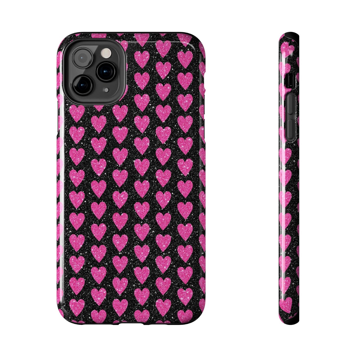 Glitter Pink Hearts iPhone Case - BOGO Cases