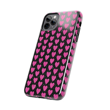 Glitter Pink Hearts iPhone Case - BOGO Cases