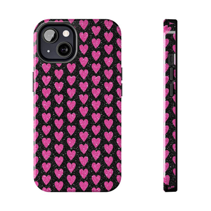 Glitter Pink Hearts iPhone Case - BOGO Cases