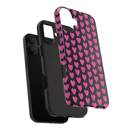 Glitter Pink Hearts iPhone Case - BOGO Cases