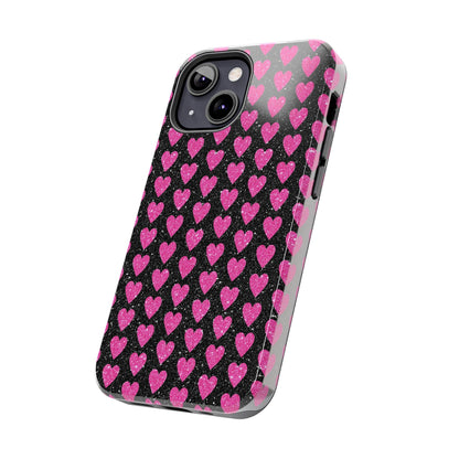 Glitter Pink Hearts iPhone Case - BOGO Cases