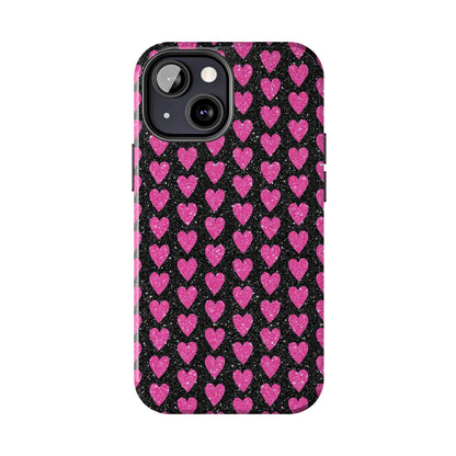 Glitter Pink Hearts iPhone Case - BOGO Cases