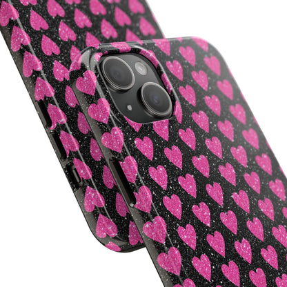 Glitter Pink Hearts iPhone Case - BOGO Cases