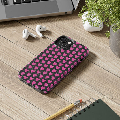 Glitter Pink Hearts iPhone Case - BOGO Cases