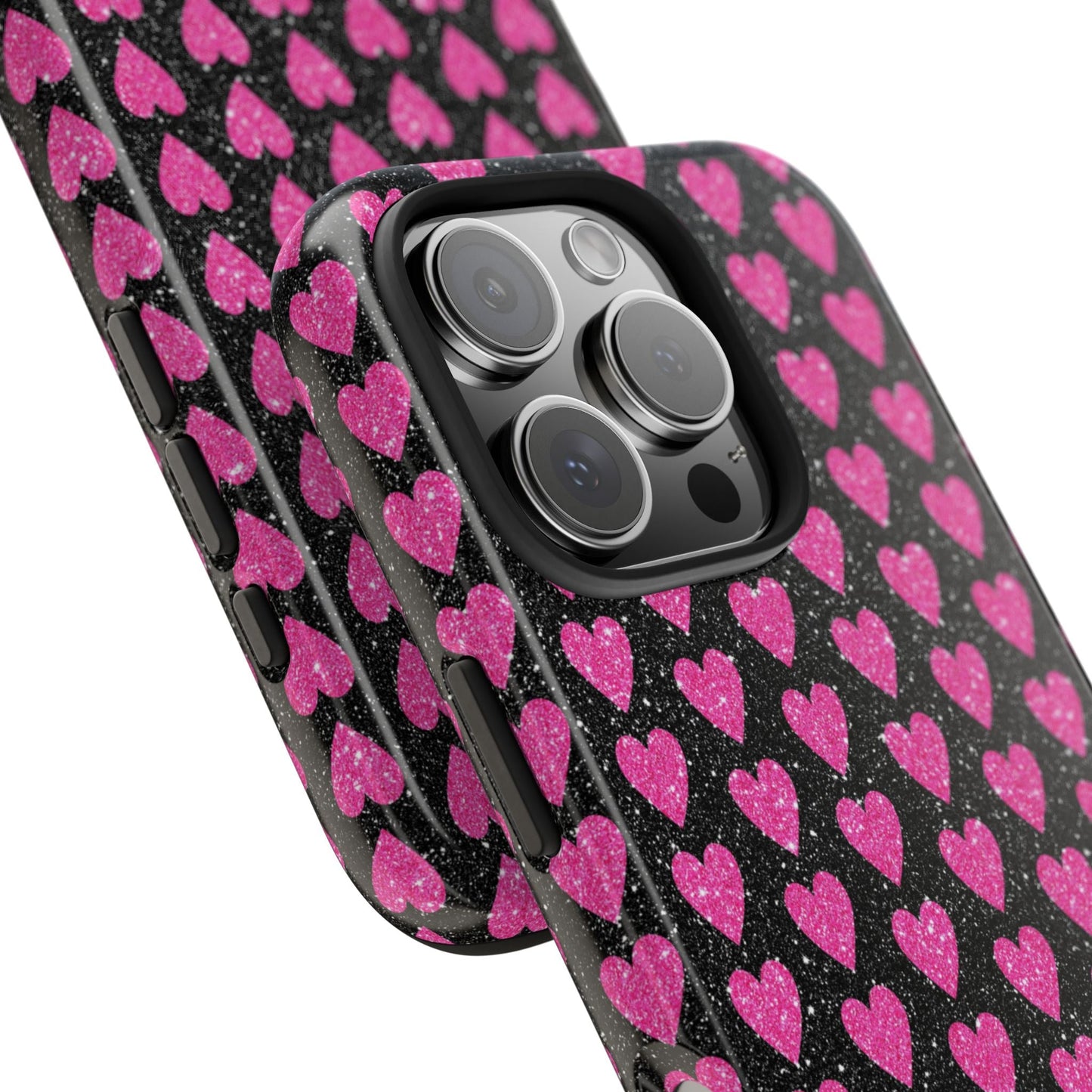 Glitter Pink Hearts iPhone Case - BOGO Cases