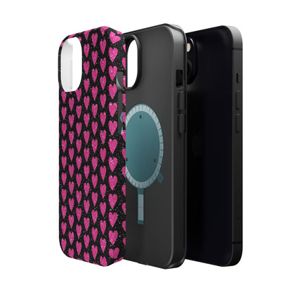 Glitter Pink Hearts MagSafe Case - BOGO Cases