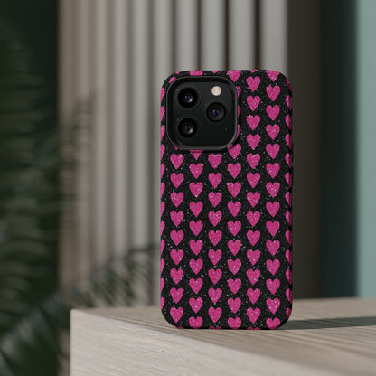Glitter Pink Hearts MagSafe Case - BOGO Cases