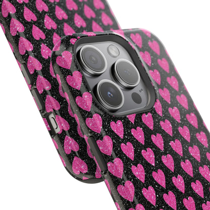 Glitter Pink Hearts MagSafe Case - BOGO Cases