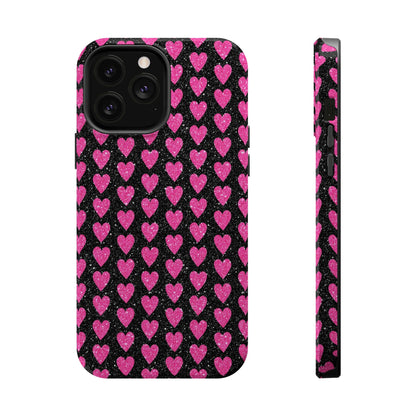 Glitter Pink Hearts MagSafe Case - BOGO Cases