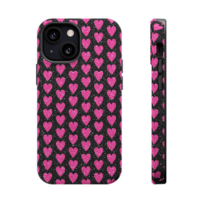 Glitter Pink Hearts MagSafe Case - BOGO Cases