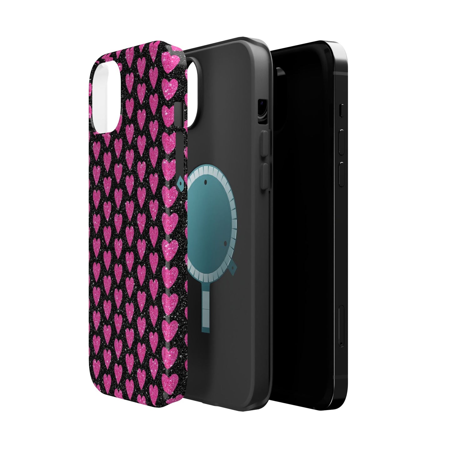 Glitter Pink Hearts MagSafe Case - BOGO Cases