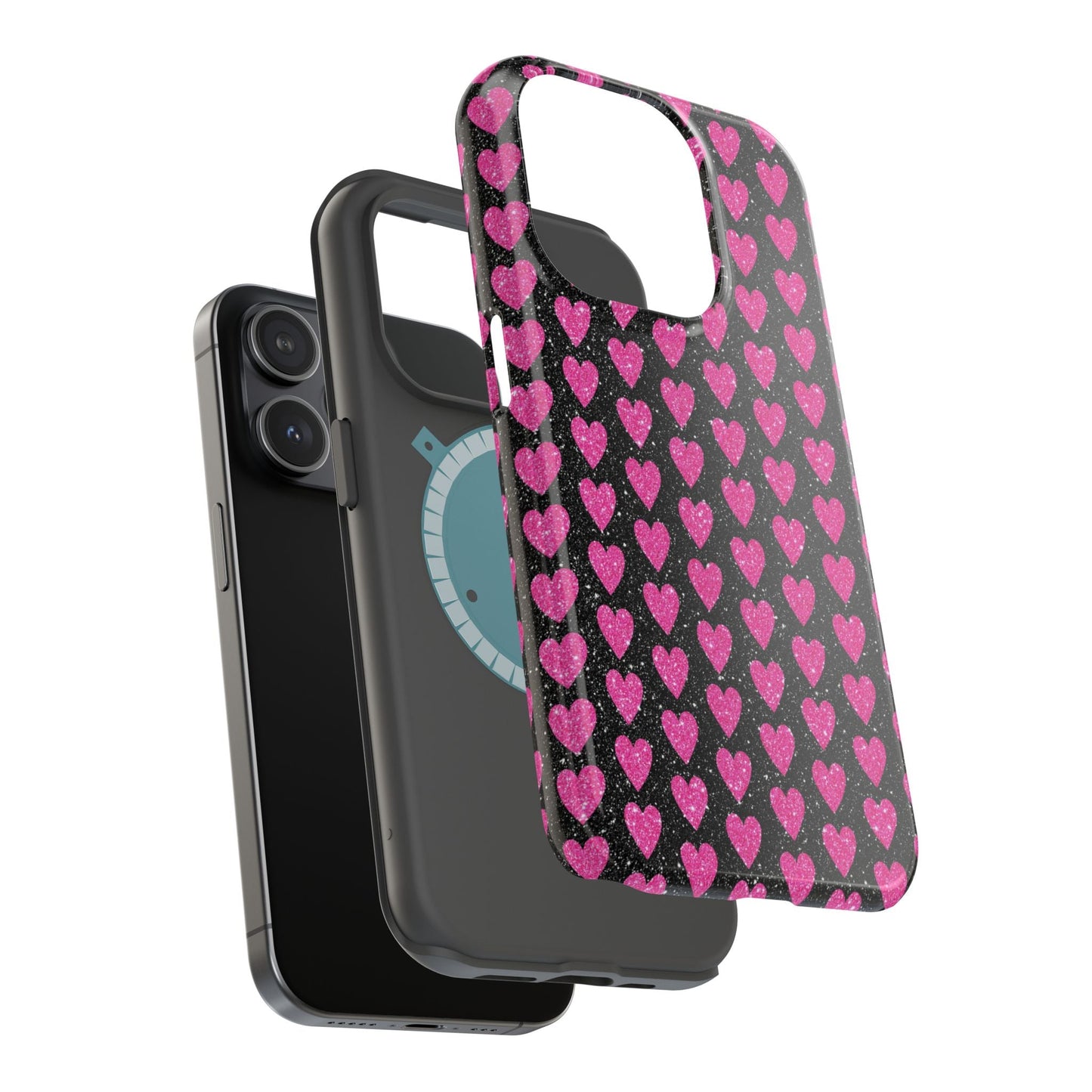 Glitter Pink Hearts MagSafe Case - BOGO Cases