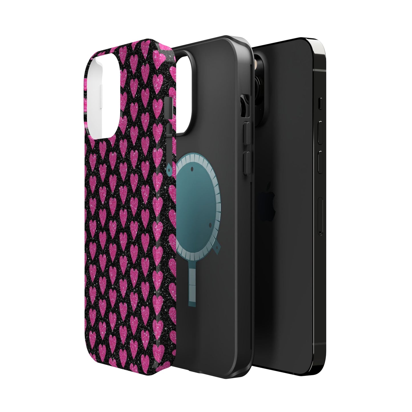 Glitter Pink Hearts MagSafe Case - BOGO Cases