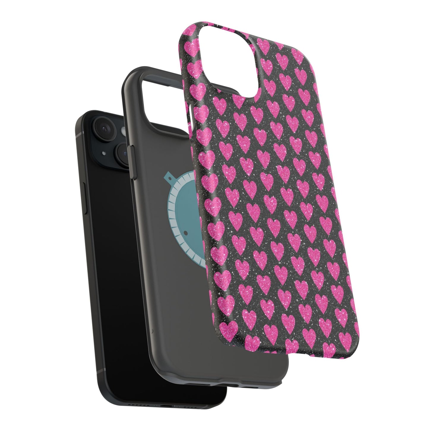 Glitter Pink Hearts MagSafe Case - BOGO Cases