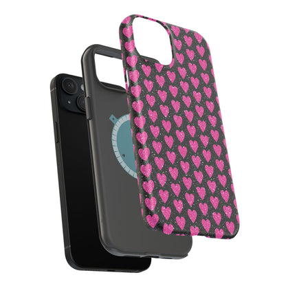 Glitter Pink Hearts MagSafe Case - BOGO Cases