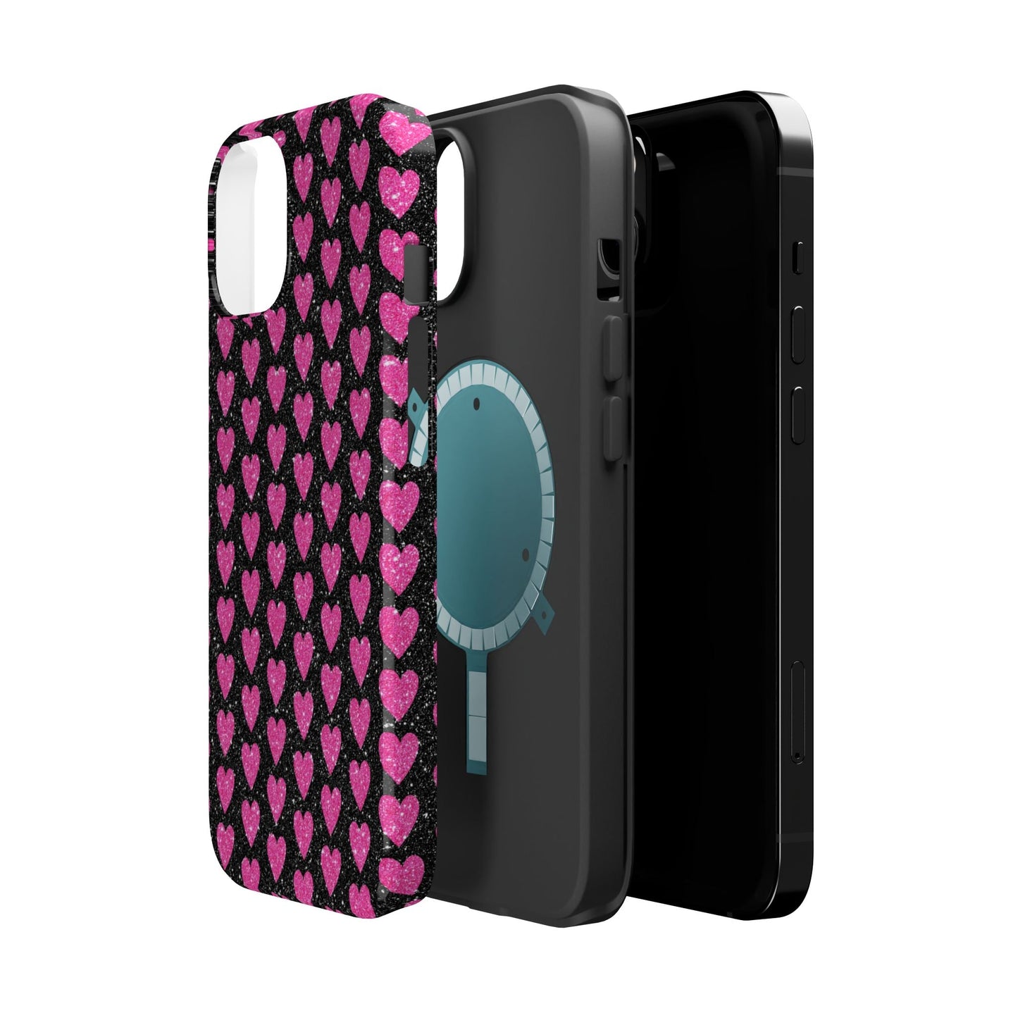 Glitter Pink Hearts MagSafe Case - BOGO Cases