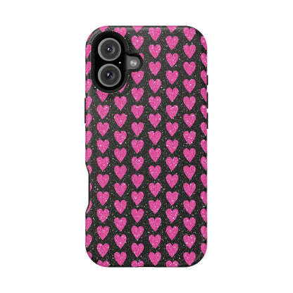 Glitter Pink Hearts MagSafe Case - BOGO Cases