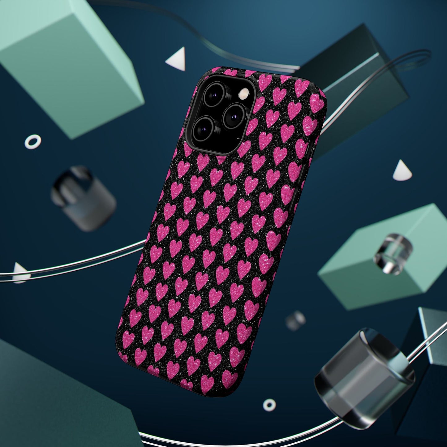 Glitter Pink Hearts MagSafe Case - BOGO Cases