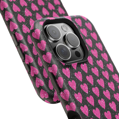 Glitter Pink Hearts MagSafe Case - BOGO Cases