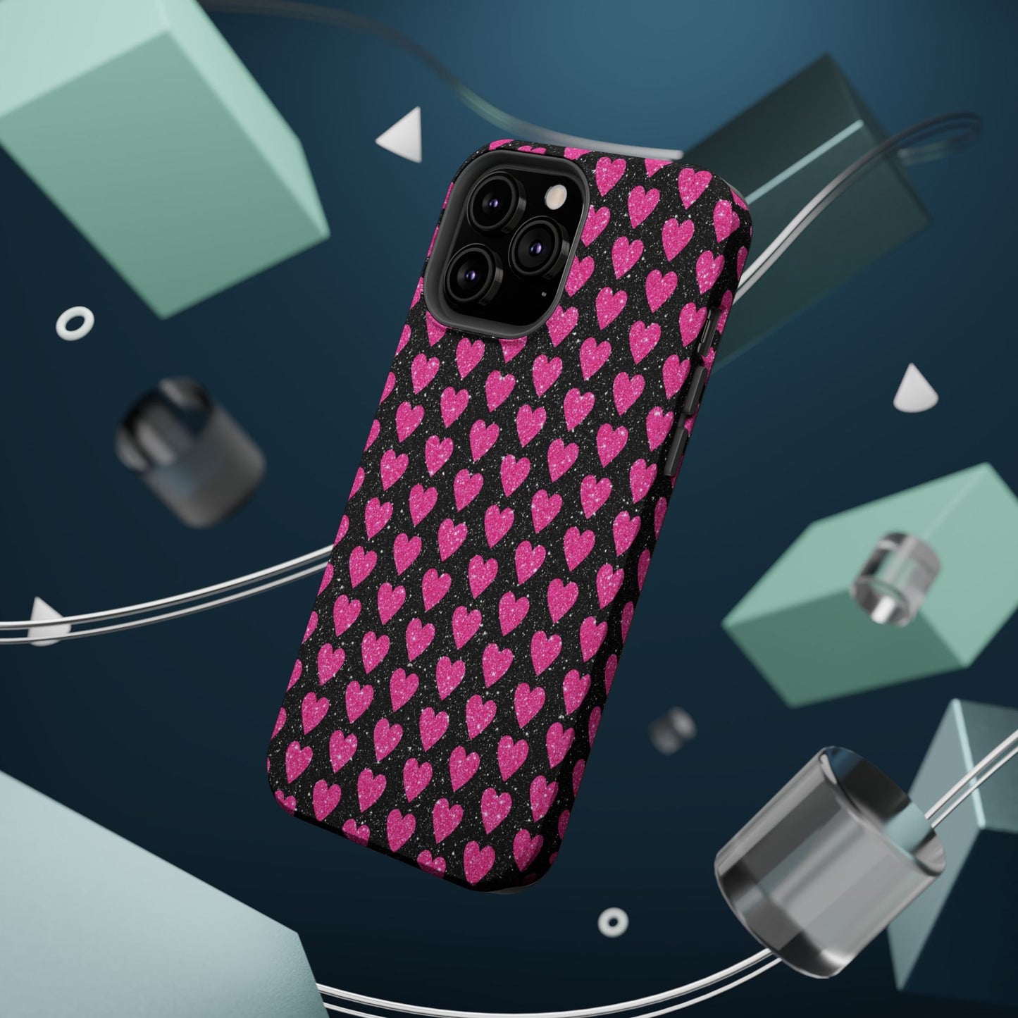 Glitter Pink Hearts MagSafe Case - BOGO Cases