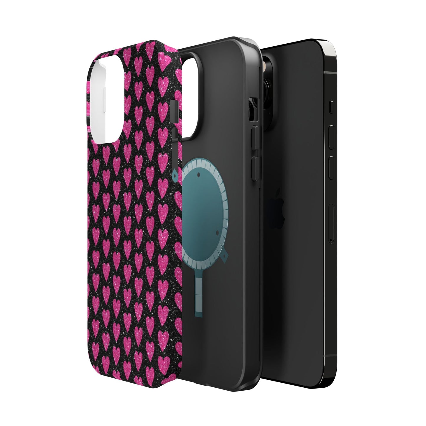Glitter Pink Hearts MagSafe Case - BOGO Cases