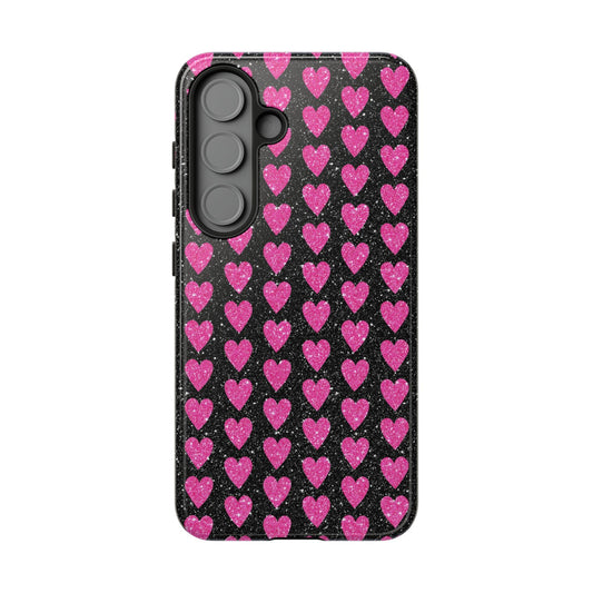 Glitter Pink Hearts Samsung Galaxy Case - BOGO Cases