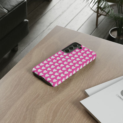 Glittery Pink and Silver Hearts - Samsung Galaxy Case - BOGO Cases
