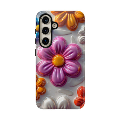 Glossy 3D Floral Samsung Galaxy Case – Colorful Flower Pattern, Durable Protection - BOGO Cases