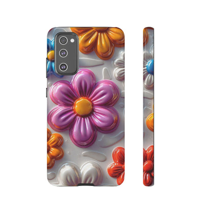 Glossy 3D Floral Samsung Galaxy Case – Colorful Flower Pattern, Durable Protection - BOGO Cases