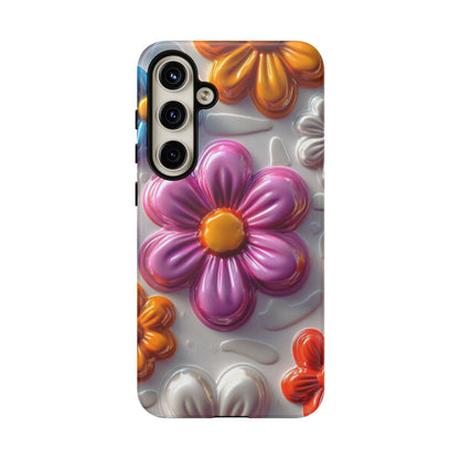 Glossy 3D Floral Samsung Galaxy Case – Colorful Flower Pattern, Durable Protection - BOGO Cases