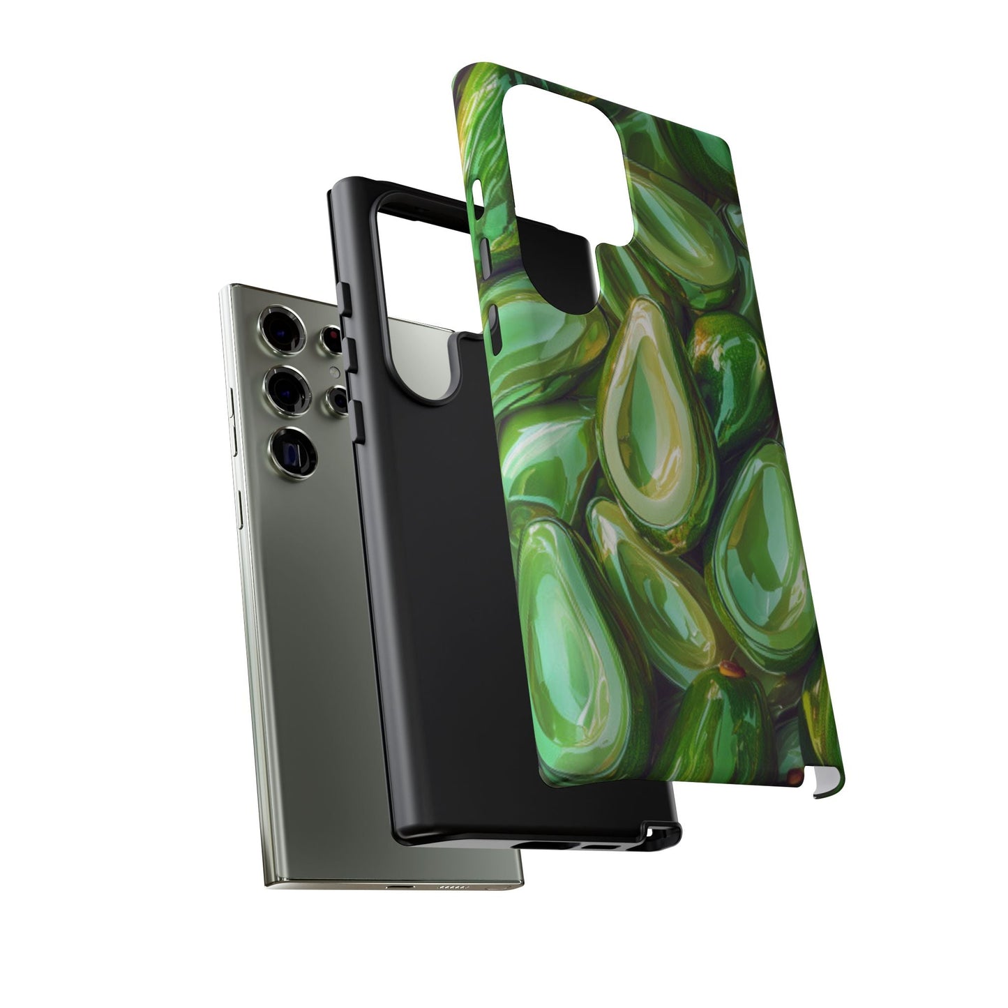 Glossy Avocado Samsung Galaxy Case – Sleek Green 3D Fruit Design, Durable and Stylish - BOGO Cases