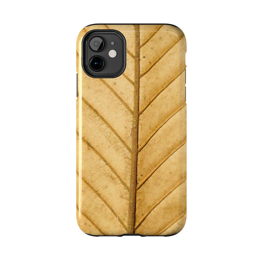 Golden Leaf Texture iPhone Case – Minimal Nature Design - BOGO Cases