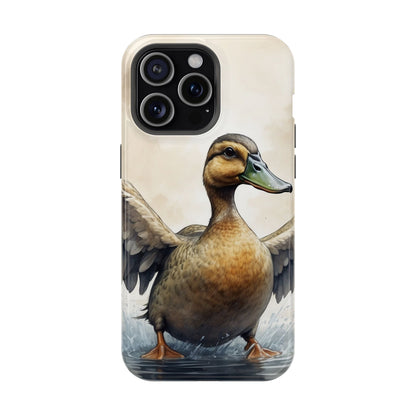 Graceful Duck in Watercolor Scene - MagSafe iPhone Case - BOGO Cases