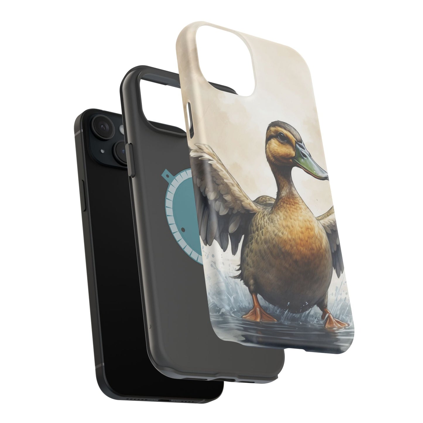 Graceful Duck in Watercolor Scene - MagSafe iPhone Case - BOGO Cases