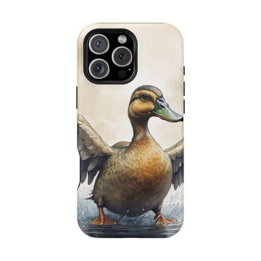 Graceful Duck in Watercolor Scene - MagSafe iPhone Case - BOGO Cases