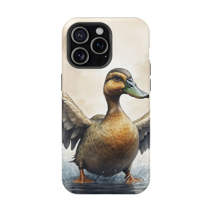 Graceful Duck in Watercolor Scene - MagSafe iPhone Case - BOGO Cases