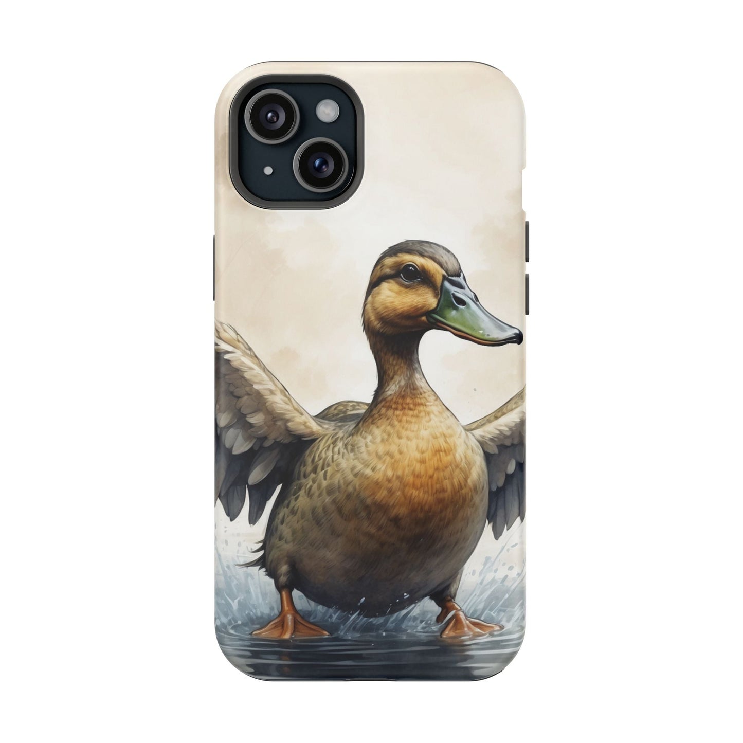 Graceful Duck in Watercolor Scene - MagSafe iPhone Case - BOGO Cases
