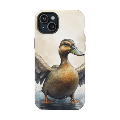 Graceful Duck in Watercolor Scene - MagSafe iPhone Case - BOGO Cases
