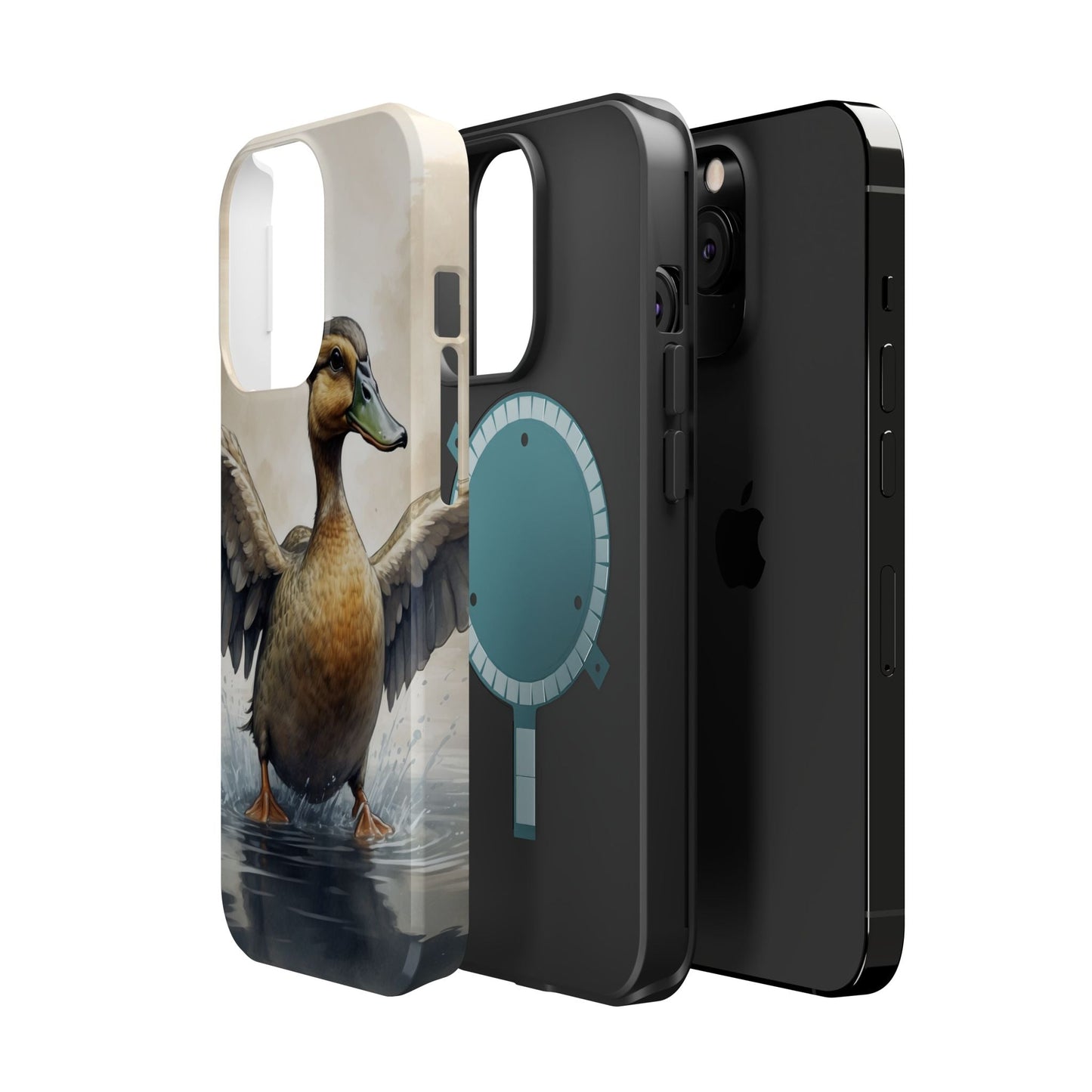 Graceful Duck in Watercolor Scene - MagSafe iPhone Case - BOGO Cases
