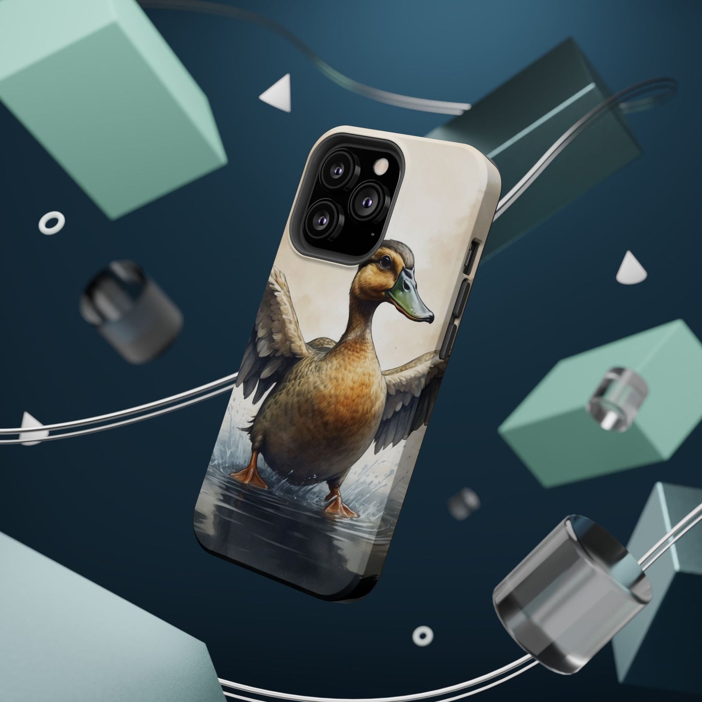 Graceful Duck in Watercolor Scene - MagSafe iPhone Case - BOGO Cases